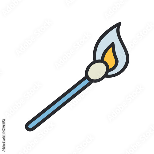 Lit Matchstick with Small Flame Icon Design