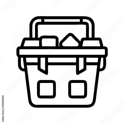 Portable Cooler with Ice Cubes Icon Design