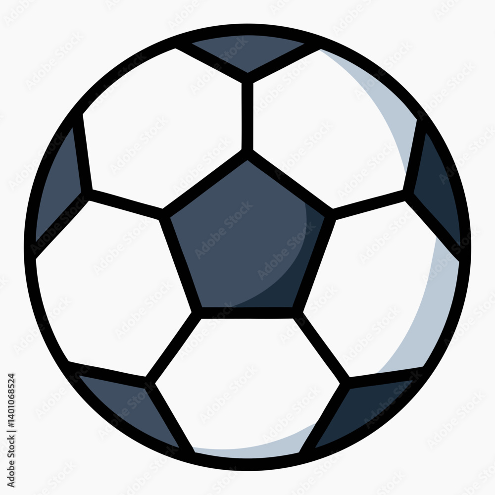 Classic black and white soccer football cartoon icon

