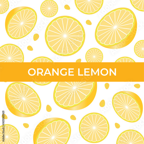Lemon and lime lemonade pattern. Lemon orange illustration background vector.