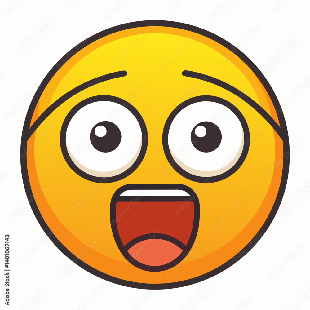 Surprised emoji cartoon face expression shocked emoticon vector design
Surprised emoji cartoon face expression shocked emoticon vector design