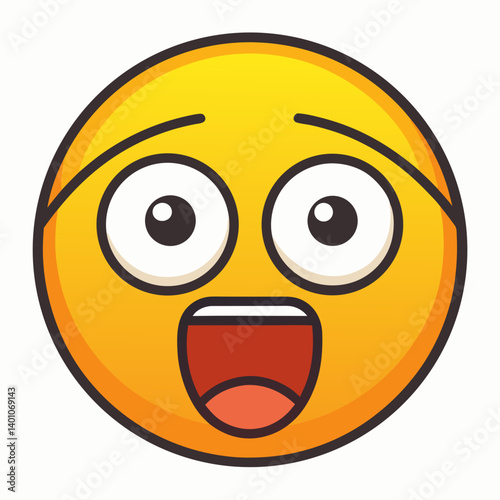 Surprised emoji cartoon face expression shocked emoticon vector design

