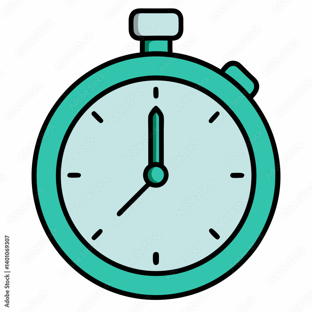 Teal Stopwatch Icon for Precision Timing and Sports Activities Teal Stopwatch Icon for Precision Timing and Sports Activities