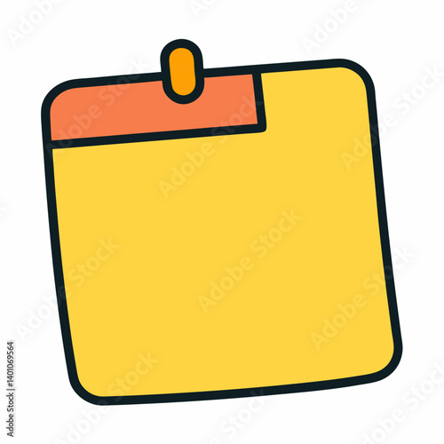 Yellow Sticky Note Icon with Clip for Easy Attachment and Notes