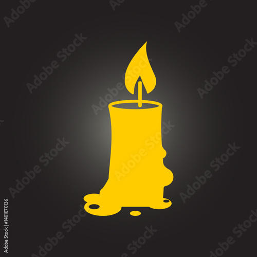 Candle trendy icon moral abstract vector illustration colorful artwork beautiful design