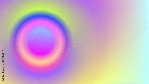 A vibrant  soft focus illustration with concentric circles of blended rainbow colors. Abstract gradient background.