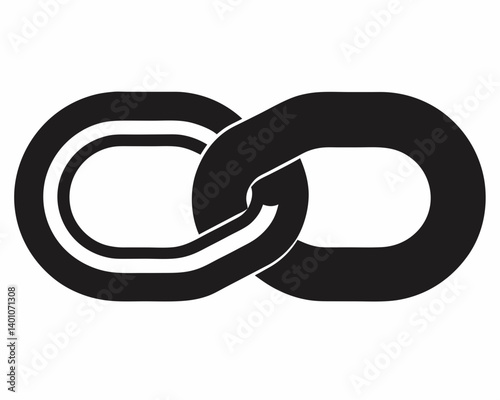 Black Chain Link Icon for Connectivity and Networking Concepts