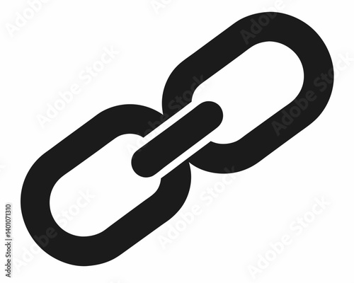 Black Chain Link Icon for Connectivity and Networking Concepts