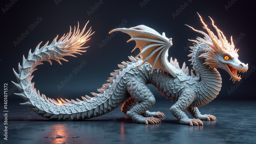 Obraz premium The majestic Frost Dragon