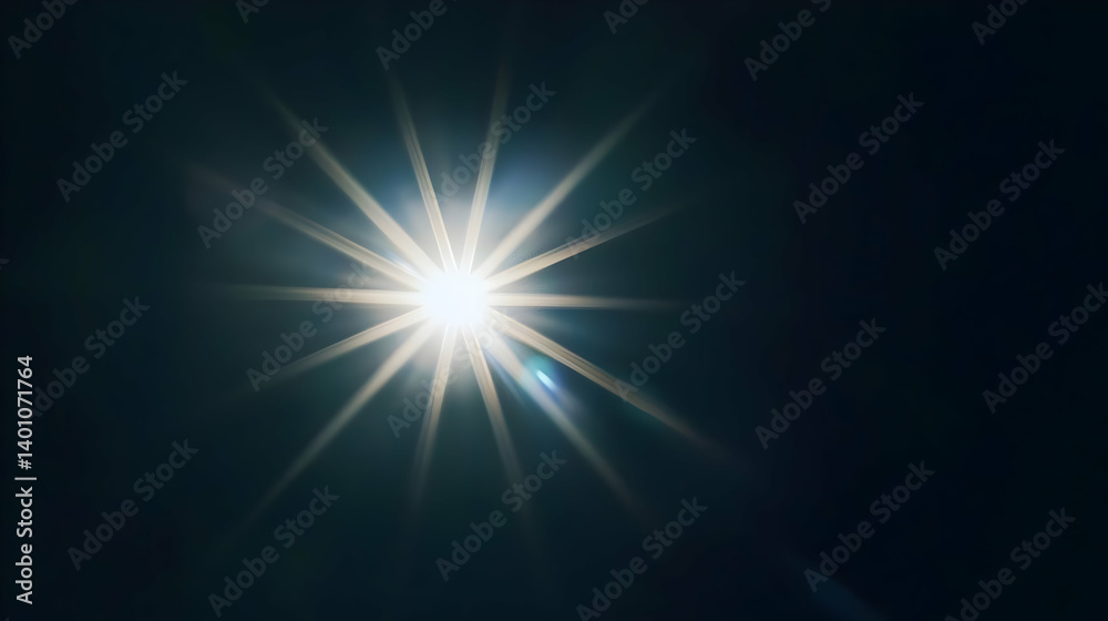 Bright Light Flare With Starburst Effect
