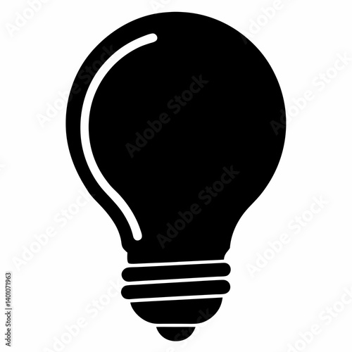 Black Light Bulb Icon for Ideas Innovation and Creativity