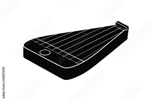 Silhouette art illustration of a zither.eps