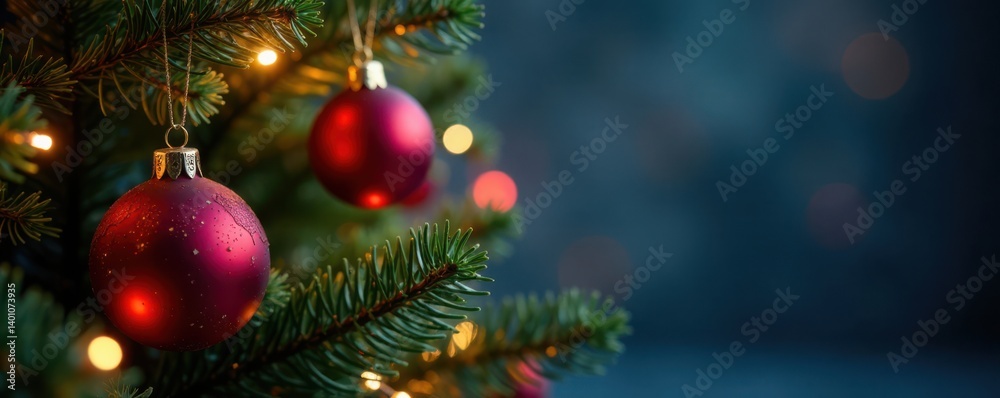 Christmas Tree with Sparkling Ornaments and Twinkling Fairy Lights, sparkling, festive Christmas Tree with Sparkling Ornaments and Twinkling Fairy Lights, sparkling, festive