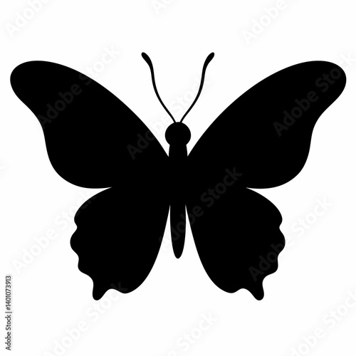 AI Generated Admiral Butterfly Vector Silhouette Isolate White Background