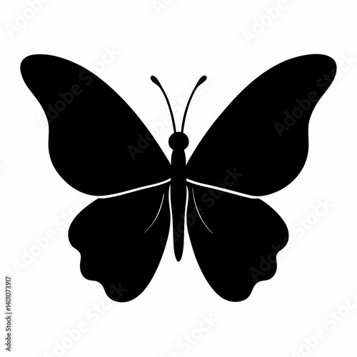 AI Generated Admiral Butterfly Vector Silhouette Isolate White Background