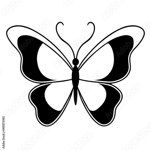 AI Generated Admiral Butterfly Vector Silhouette Isolate White Background