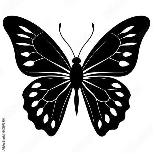 AI Generated Admiral Butterfly Vector Silhouette Isolate White Background
