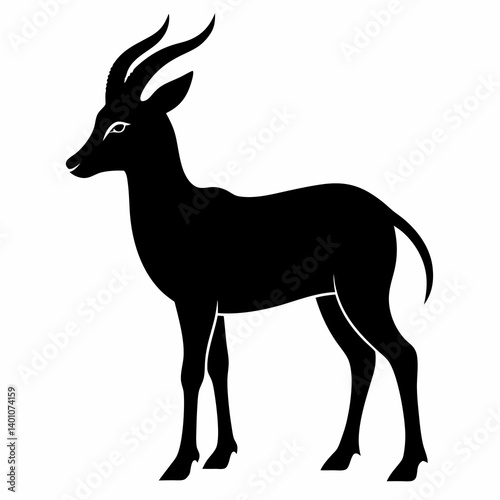 AI Generated Addax Vector Silhouette Isolate White Background