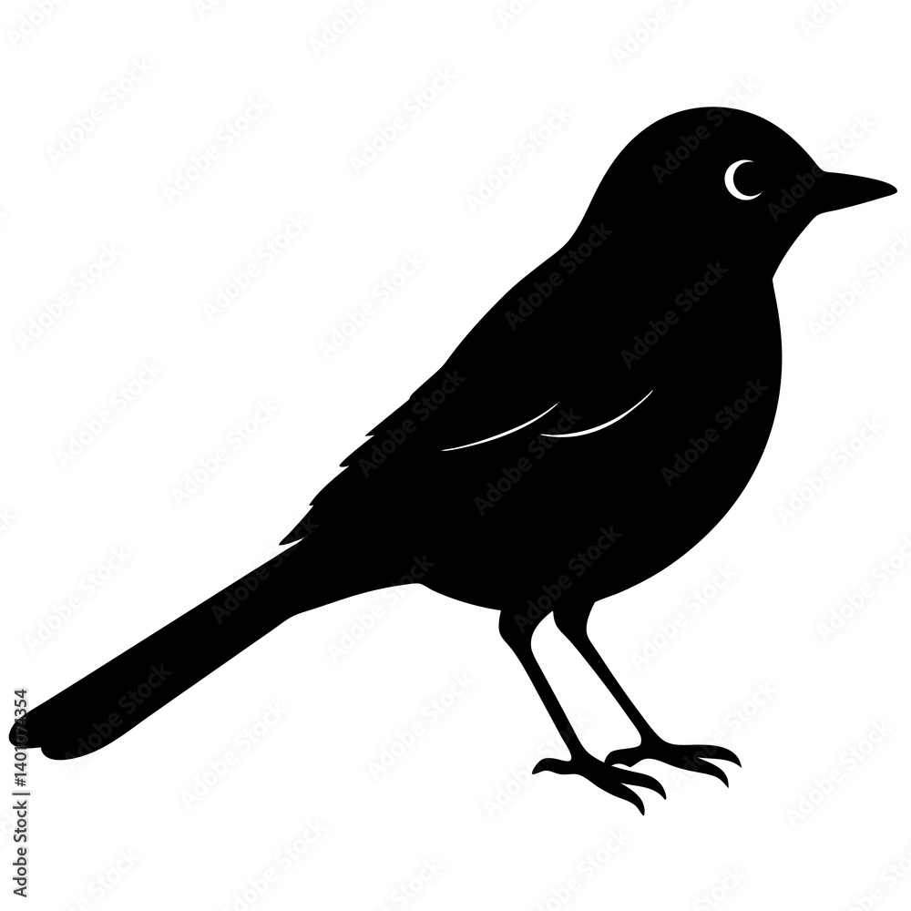 Fototapeta premium AI Generated Acadian Flycatcher Vector Silhouette Isolate White Background