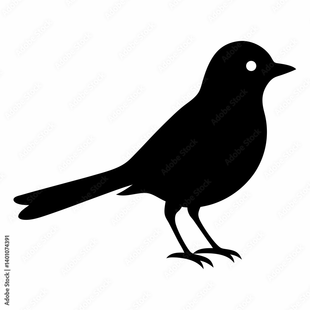 Fototapeta premium AI Generated Acadian Flycatcher Vector Silhouette Isolate White Background
