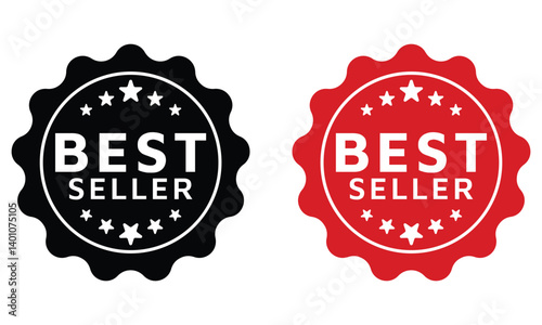 Bestseller (best seller) label or sticker badge flat icon vector template