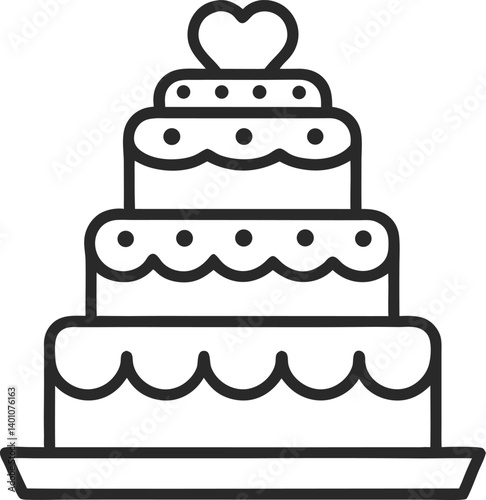 wedding cake vector illustration