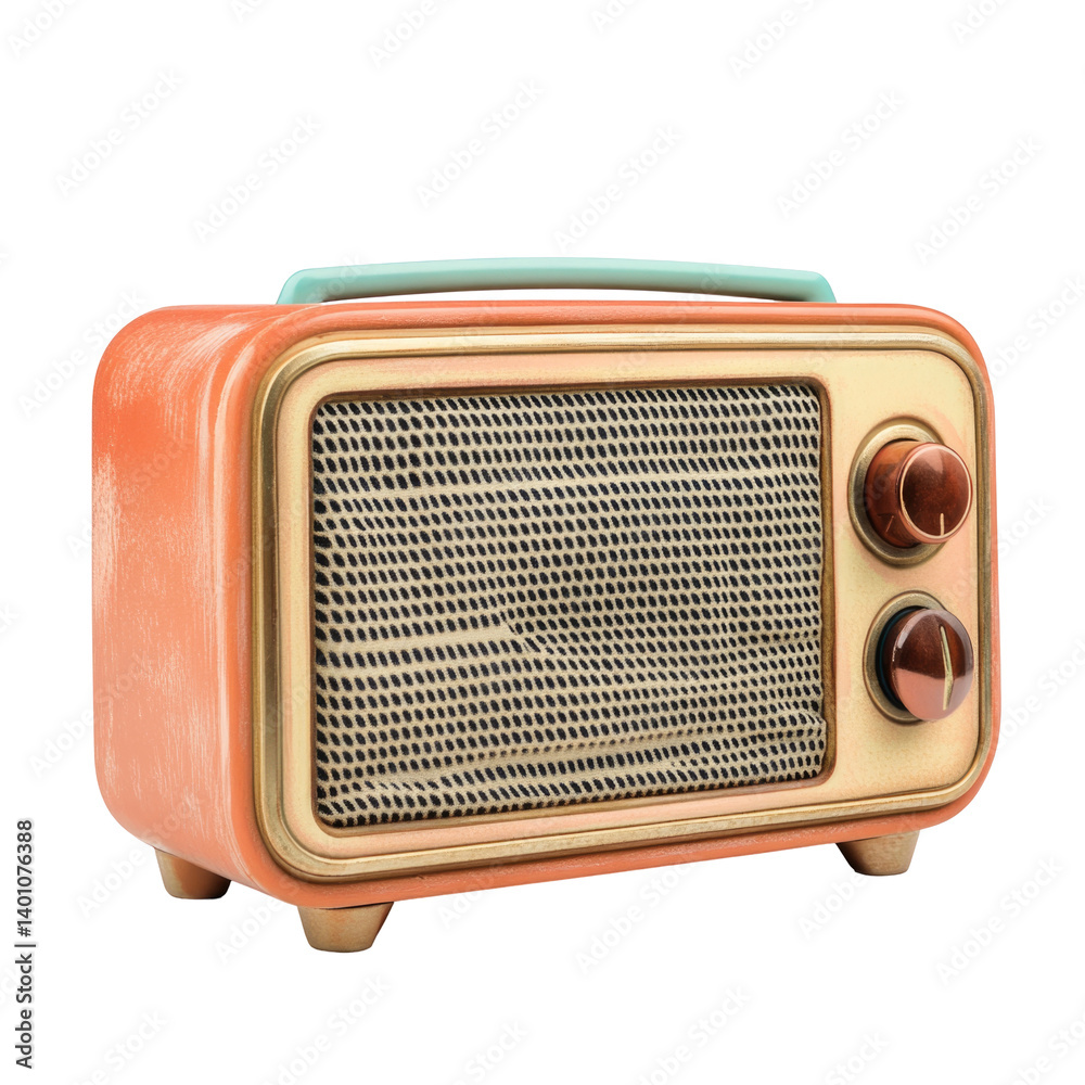 Retro Bluetooth Speaker on transparent background Retro Bluetooth Speaker on transparent background