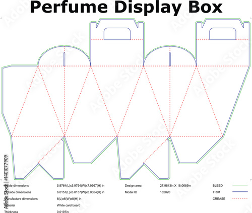 Perfume Gift Box Die Cut Template Packaging Design For Cosmetic Or Essential Oils Creative Blueprint For Manufacturing