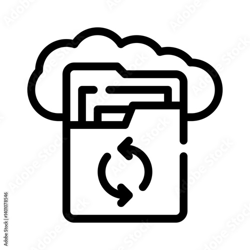 cloud backup line icon