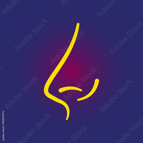 Nose trendy icon graceful abstract vector illustration colorful artwork lovely design