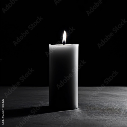 Wallpaper Mural Single Burning Candle in Darkness Torontodigital.ca