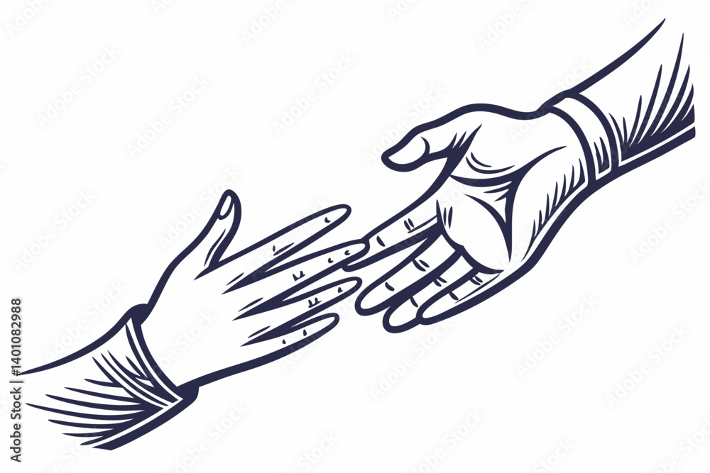 Obraz premium hand shake vector illustration