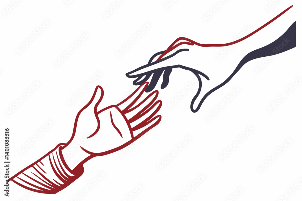 Obraz premium two hands vector illustration