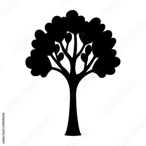 plum tree silhouettes - black plum tree, isolated transparent background
