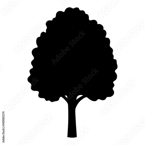 poplar tree silhouettes - black poplar tree, isolated transparent background