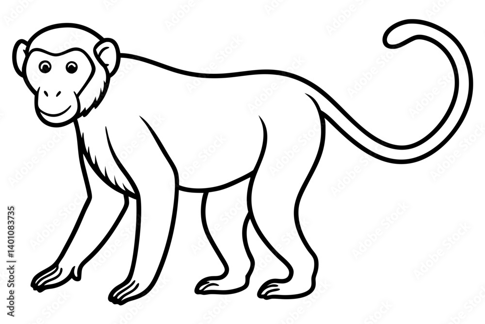 Obraz premium Stylized Proboscis Monkey Outline