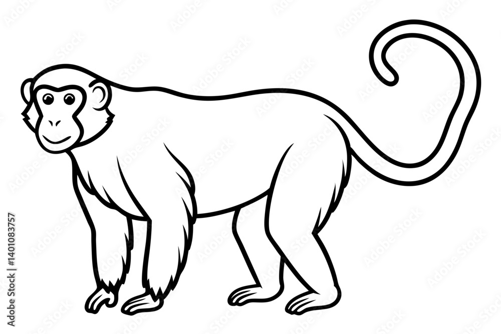 Obraz premium Stylized Proboscis Monkey Outline
