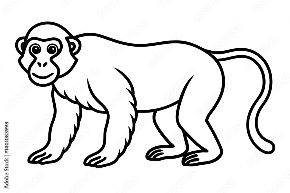 Obraz premium Stylized Proboscis Monkey Outline