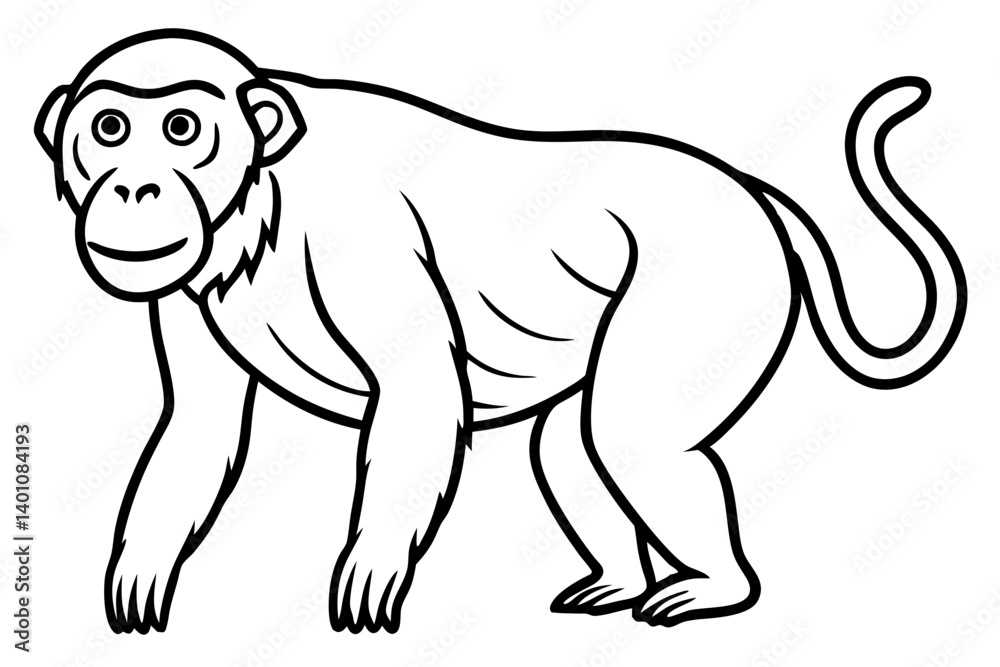 Obraz premium Stylized Proboscis Monkey Outline