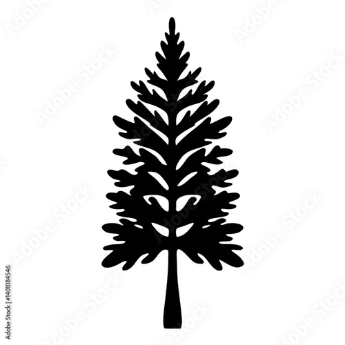 spruce tree silhouettes - black spruce tree, isolated transparent background