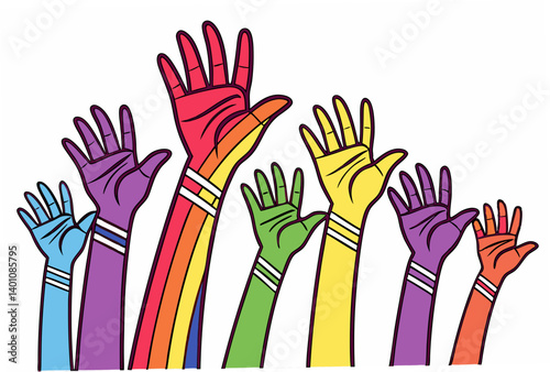 colorful hands vector illustration