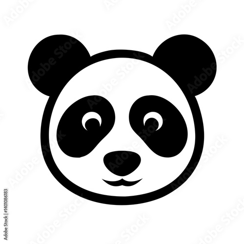 Cute baby panda cartoon vector illustration, a funny black and white animal character