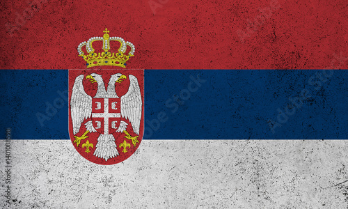Flag Serbia grunge texture