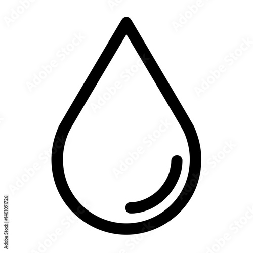 Simple droplet icon representing water or liquid in health, lab or sanitation concepts