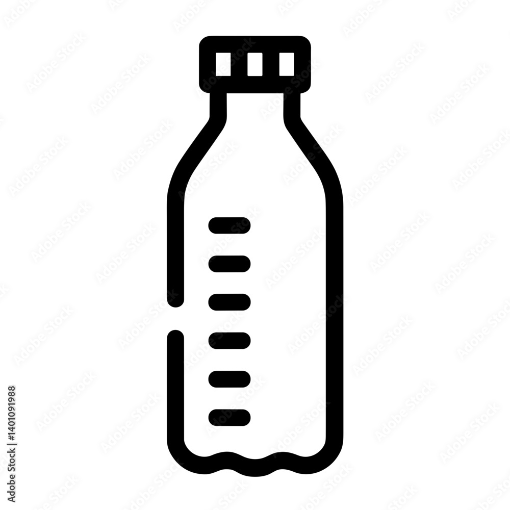 Plastic milk bottle icon representing dairy nutrition and beverage container Plastic milk bottle icon representing dairy nutrition and beverage container