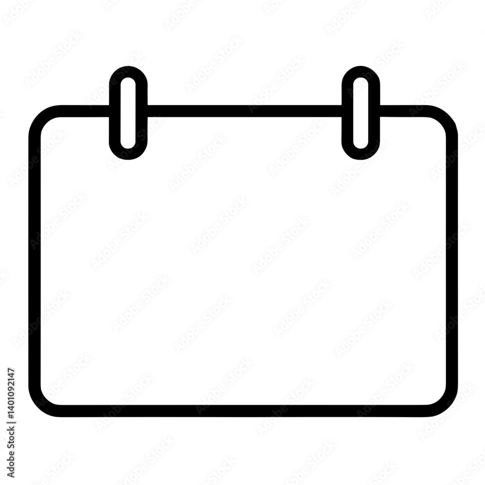 Blank calendar or note board icon symbolizing schedule reminder or empty planner Blank calendar or note board icon symbolizing schedule reminder or empty planner