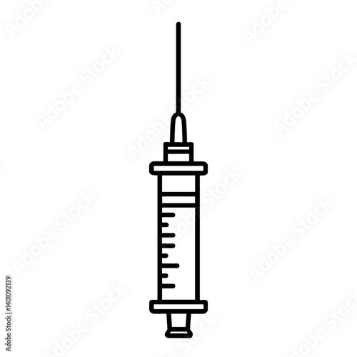 Syringe icon representing vaccination injection and immunization for healthcare and medical content