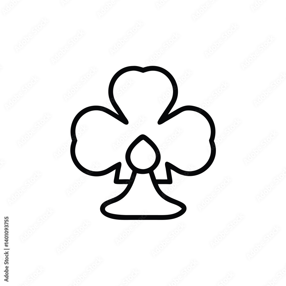 Clubs Suit Symbol Simple Black Outline Elegant Design For Poker And Card Games Clubs Suit Symbol Simple Black Outline Elegant Design For Poker And Card Games
