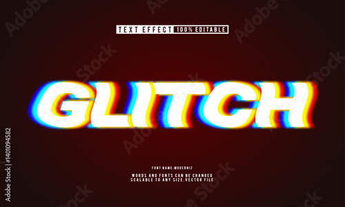 Editable psychedelic glitch text effect in bold font style.