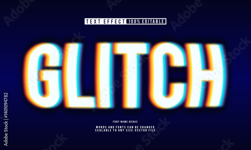 Editable psychedelic glitch text effect in bold font style.